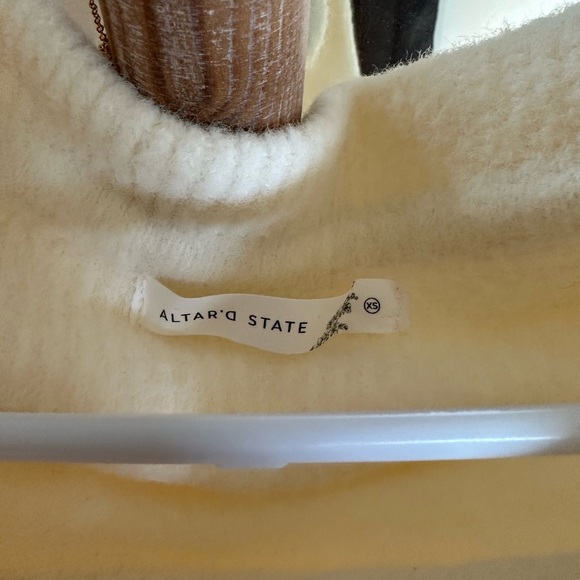 Altar’d state Elegant Off-Shoulder Cream Sweater - Picture 3 of 4